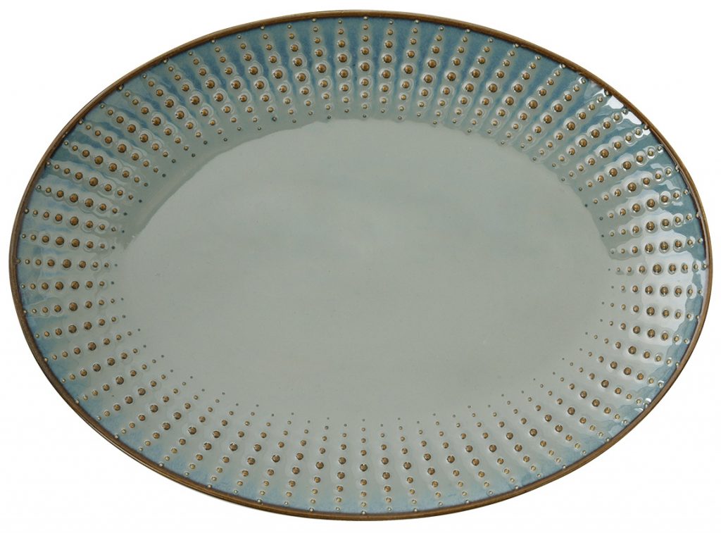 Servírovací oválný talíř Drops Celadon
