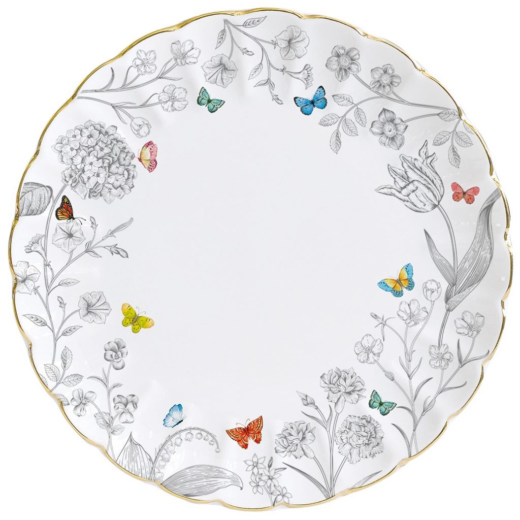Porcelánový jídelní talíř Fleurs Et Papillons