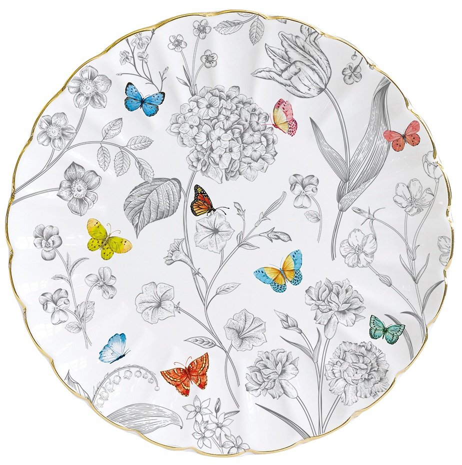 Porcelánový dezertní talíř Fleurs Et Papillons