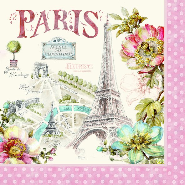 Papírový ubrousek Paris Forever