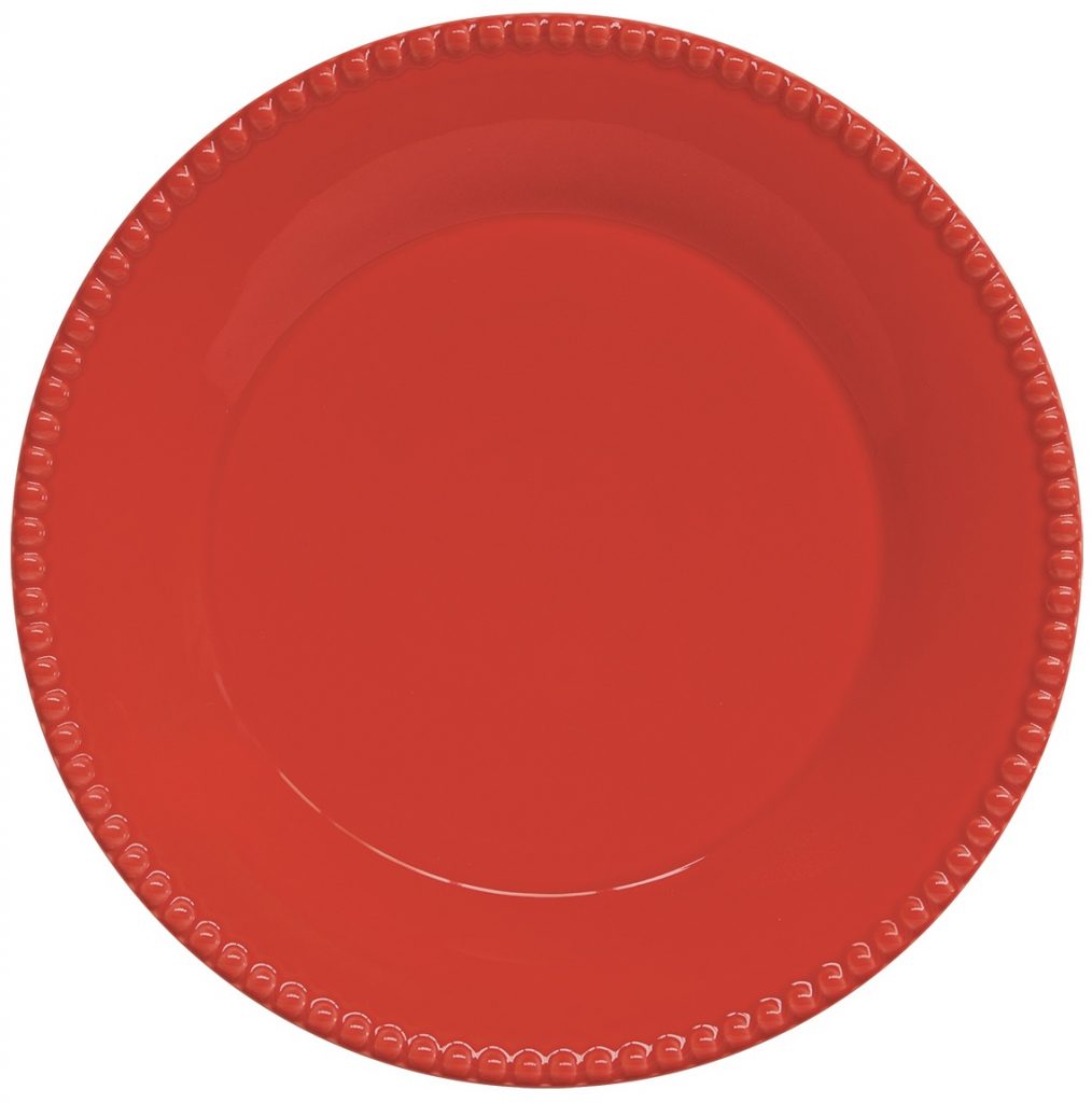 Porcelánový jídelní talíř Tiffany Red