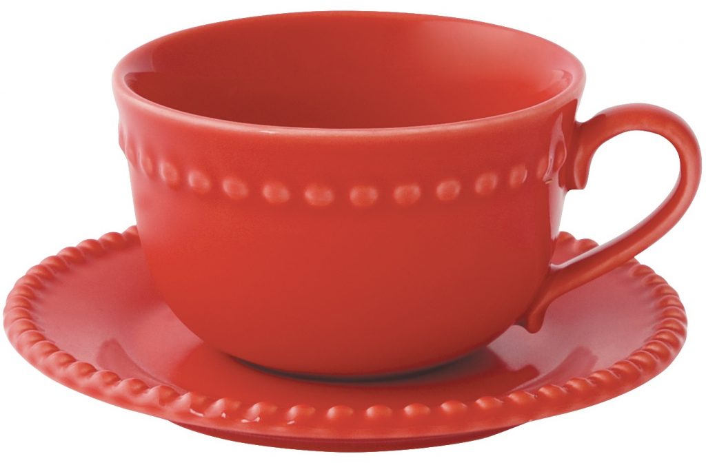 Porcelánový šálek a podšálek Tiffany Red na kávu