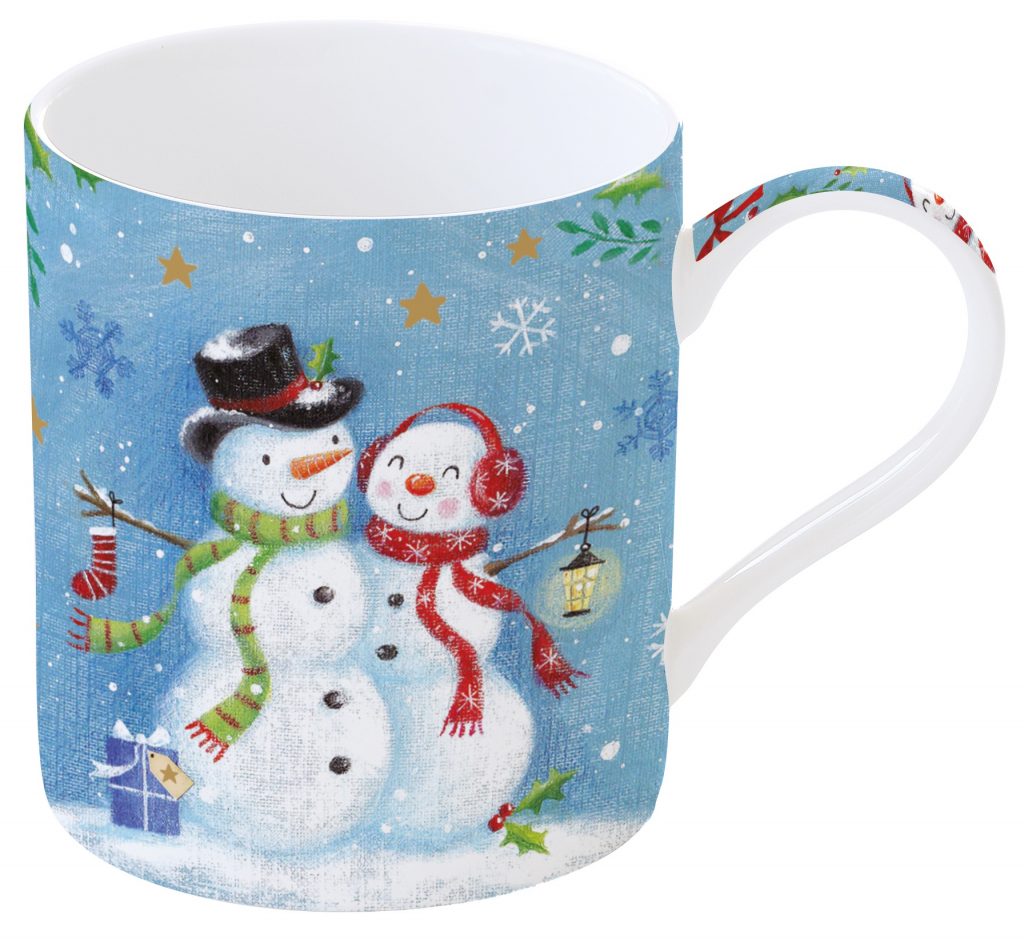 Porcelánový vánoční hrnek With Love At Christmas Snowmen
