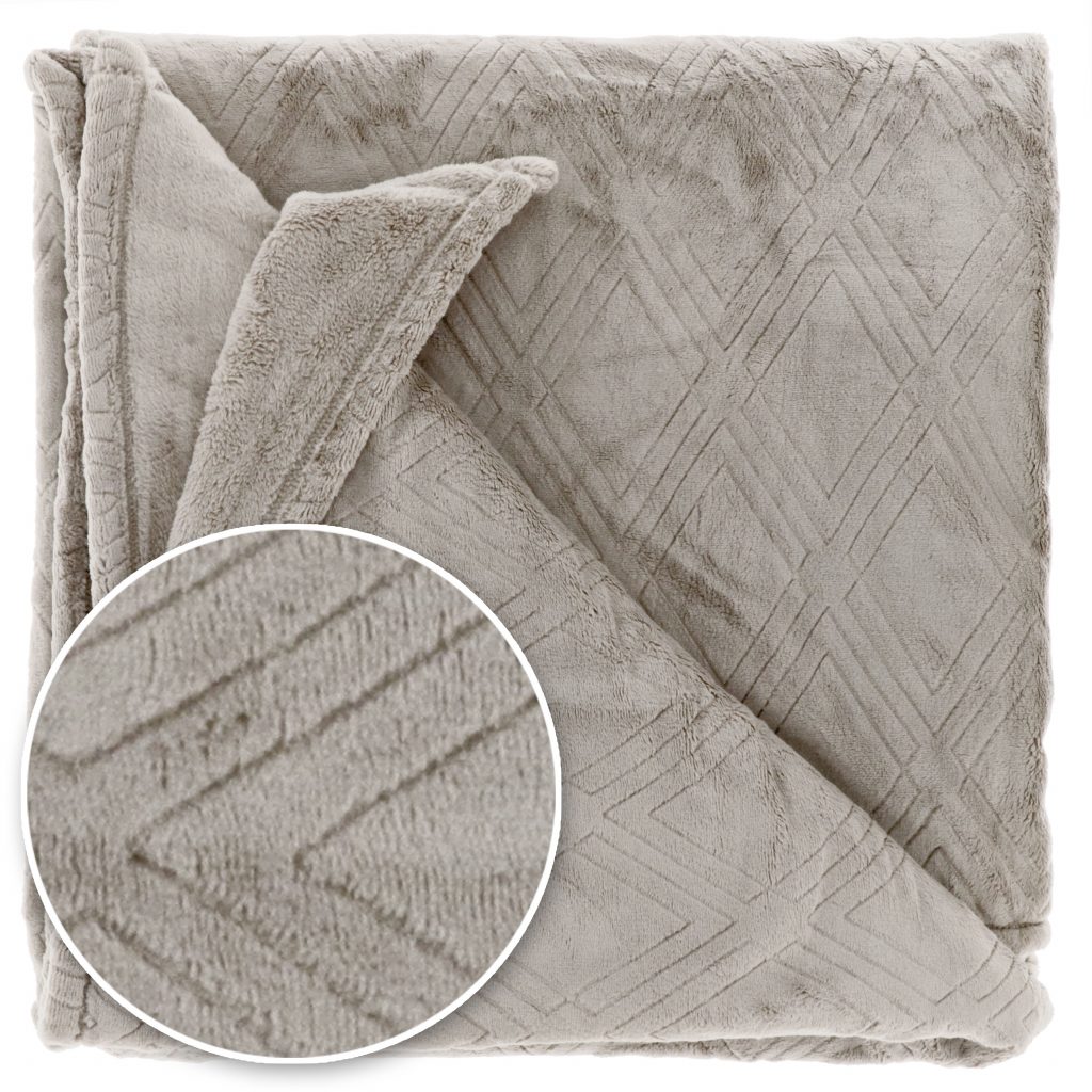 Heboučká deka s geometrickým vzorem Auke v zámecké šedé
