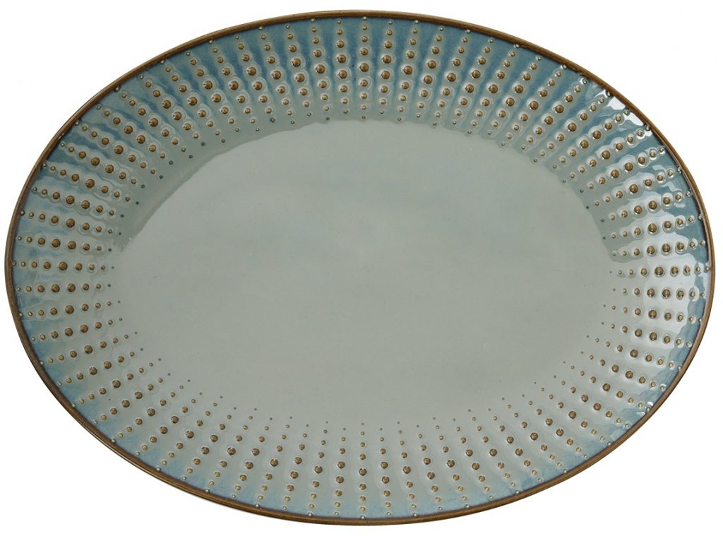 Servírovací oválný talíř Drops Celadon