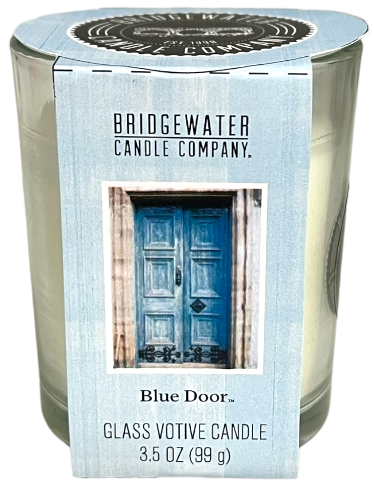 Votivní svíčka ve skleničce Blue Door