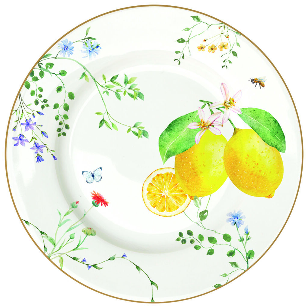 Porcelánový dezertní talíř Fleurs Et Citrons